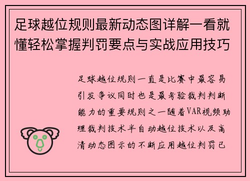 足球越位规则最新动态图详解一看就懂轻松掌握判罚要点与实战应用技巧 足球越位规则最新动态图详解一看就懂轻松掌握判罚要点与实战应用技巧